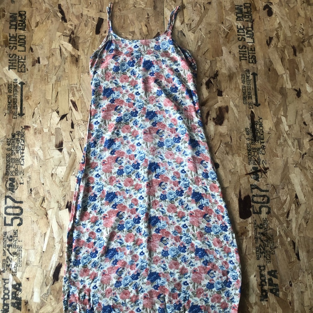 Floral tank top Sundress pink blue